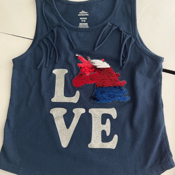 Celebrate Patriotic Girls Bundle of Two Tank Top Red and Blue Size XS 4/5 - Picture 7 of 9
